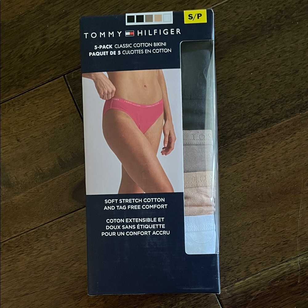 Tommy Hilfiger 5-Pack Cotton Bikini Set — , Black, Beige, White, Tan